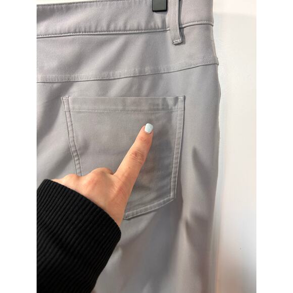 Lululemon Men’s Flat Front ABC Slim Fit 5-Pocket Pants Stretch Gray Size 36 - Picture 8 of 12